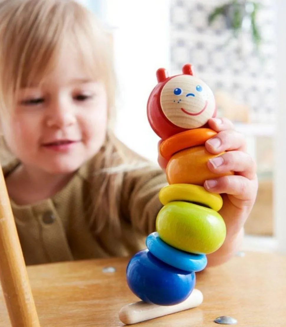 Outlet HABA Colorful Caterpillar Wooden Threading Toy