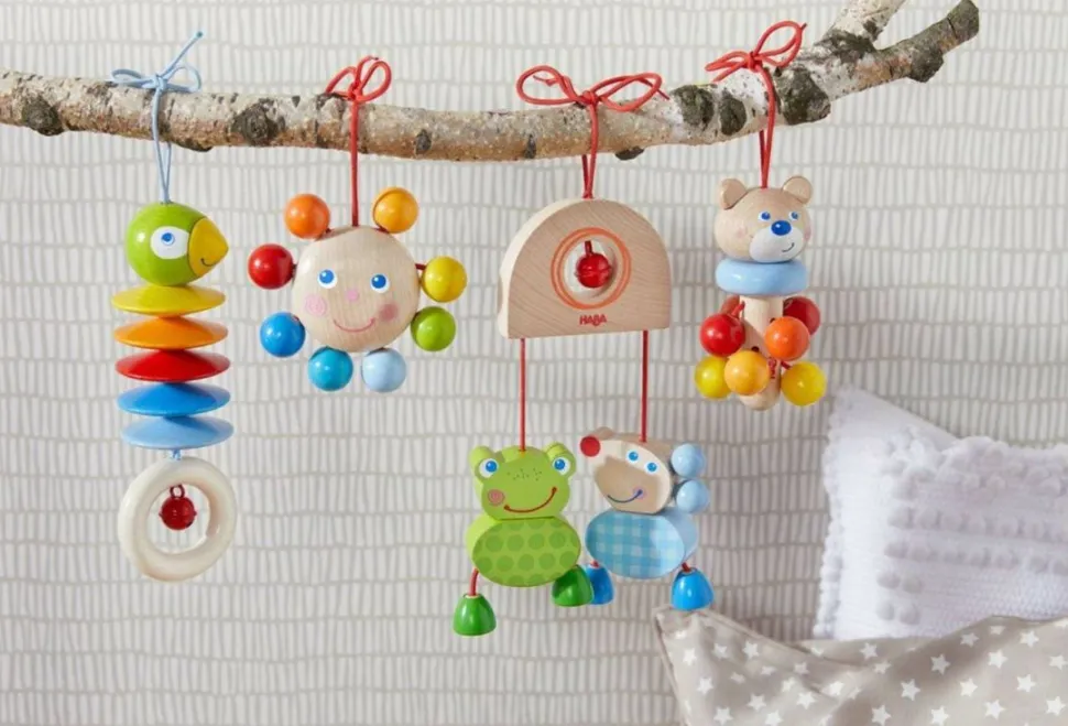 Flash Sale HABA Dangling Figure Bear Stroller & Crib Toy