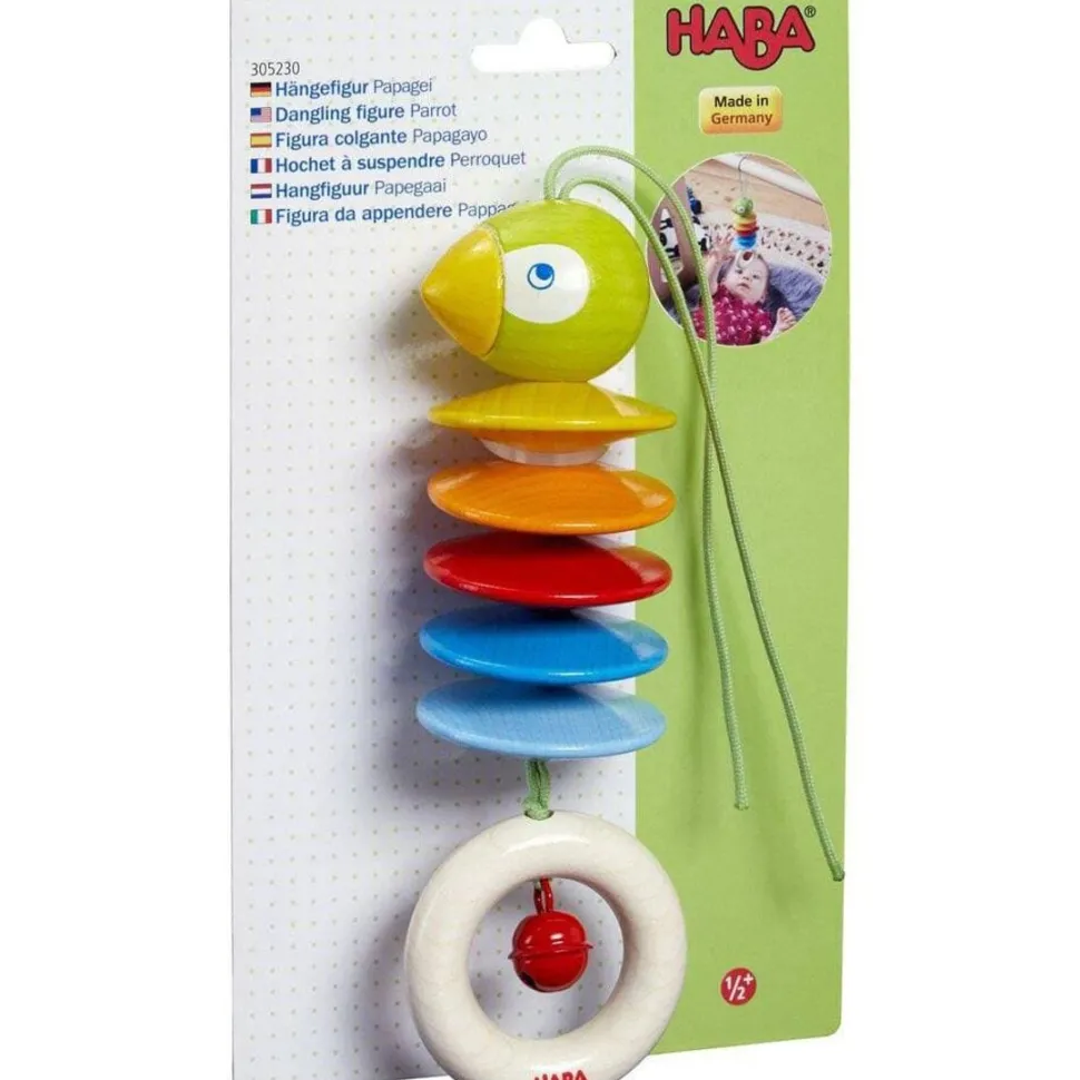 Fashion HABA Dangling Figure Parrot Stroller & Crib Toy