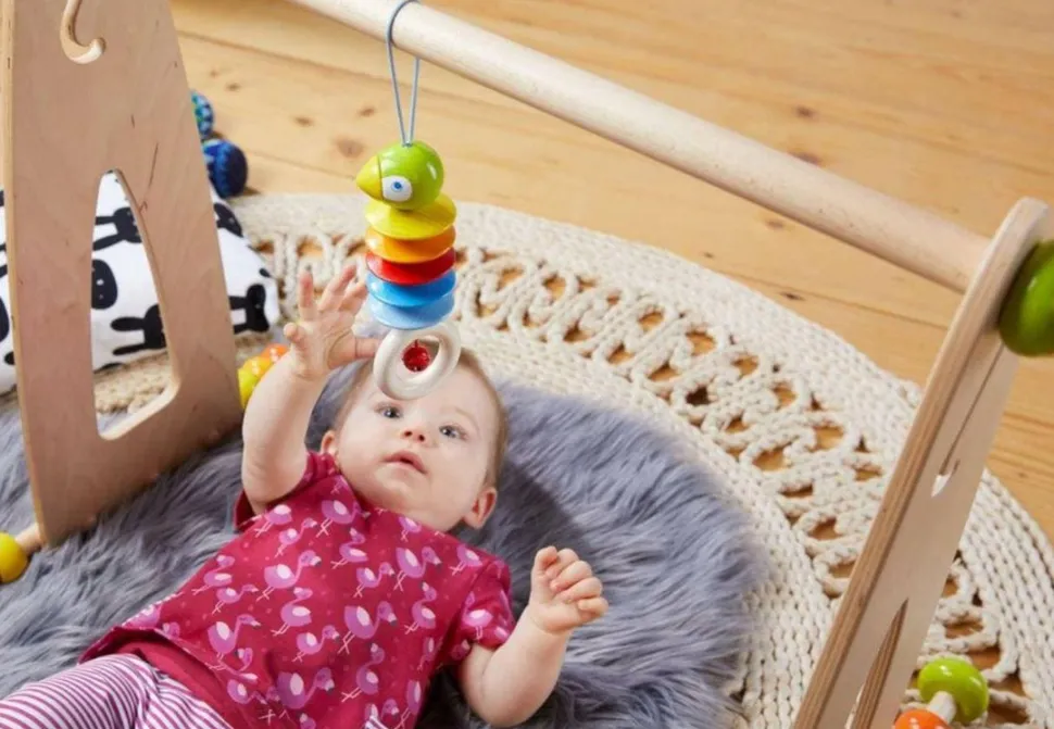 Sale HABA Dangling Figure Parrot Stroller & Crib Toy