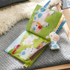 Flash Sale HABA Down On The Farm Soft Book With Cow Puppet