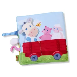 Store HABA Down On The Farm Soft Book With Cow Puppet