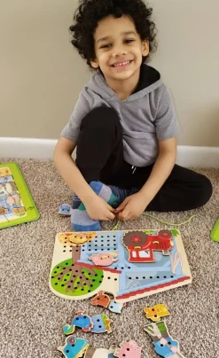 New HABA Farm Threading & Lacing Game