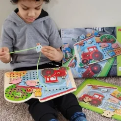 New HABA Farm Threading & Lacing Game