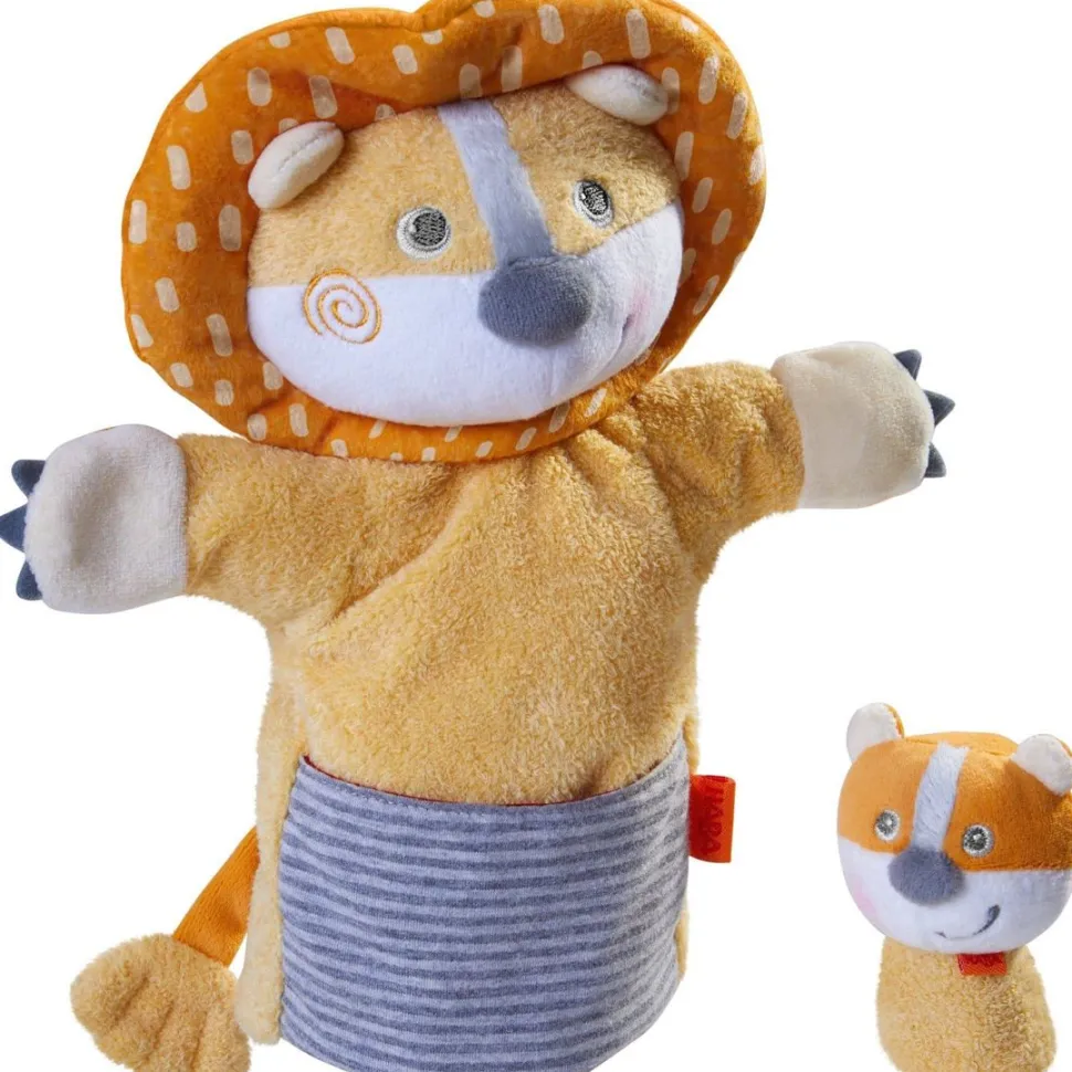 Fashion HABA Glove Puppet Lion With Baby Cub Finger Puppet