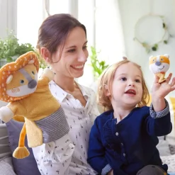 Fashion HABA Glove Puppet Lion With Baby Cub Finger Puppet