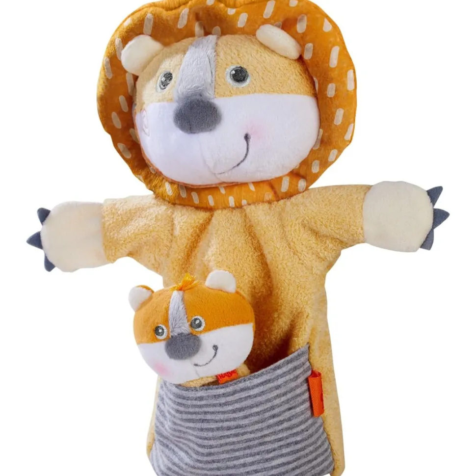 Fashion HABA Glove Puppet Lion With Baby Cub Finger Puppet