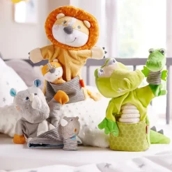 Fashion HABA Glove Puppet Lion With Baby Cub Finger Puppet