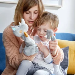 Clearance HABA Glove Puppet Rhino With Baby Calf Finger Puppet