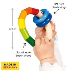 Best Sale HABA Kringelring Wooden Baby Rattle
