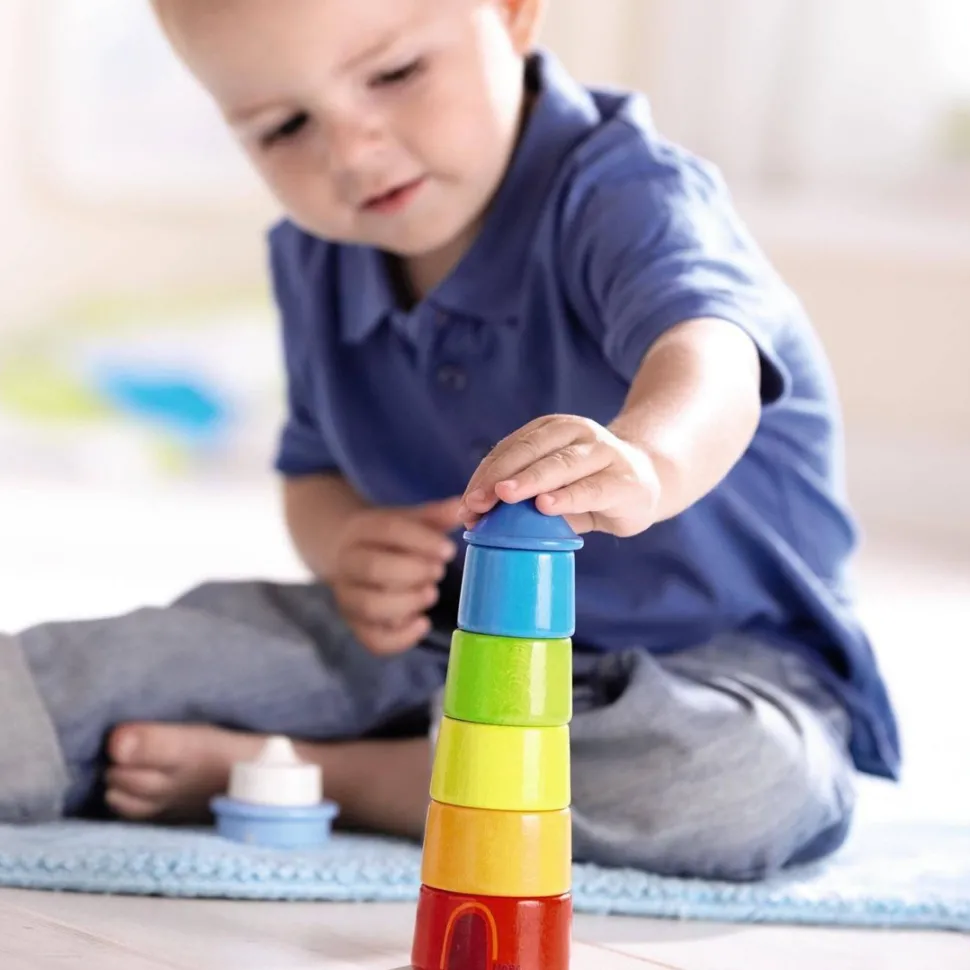 Cheap HABA Lighthouse Wooden Rainbow Stacker
