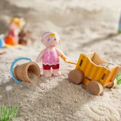 Sale HABA Little Friends Baby Nora Doll With Wagon & Pail
