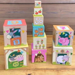 Shop HABA On The Farm Cardboard Stacking & Nesting Cubes