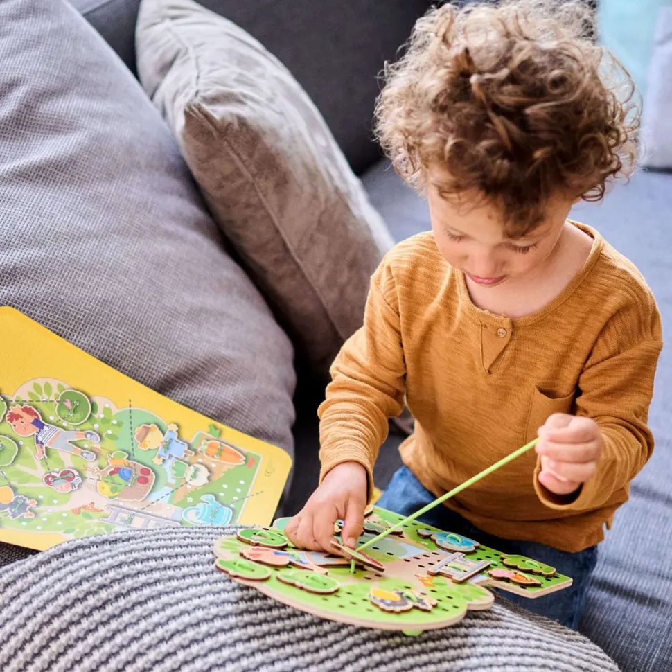 New HABA Orchard 31 Piece Threading Game