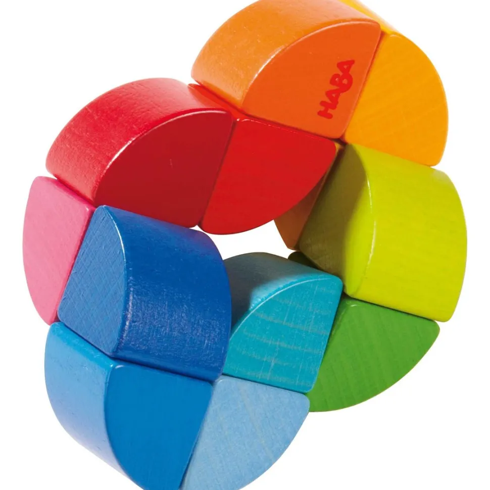 Hot HABA Rainbow Ring Wooden Baby Fidget Toy