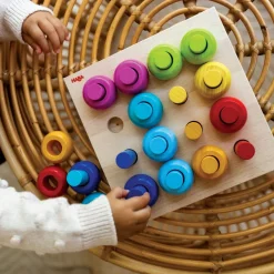 Cheap HABA Rainbow Whirls Wooden Sorting And Stacking Game