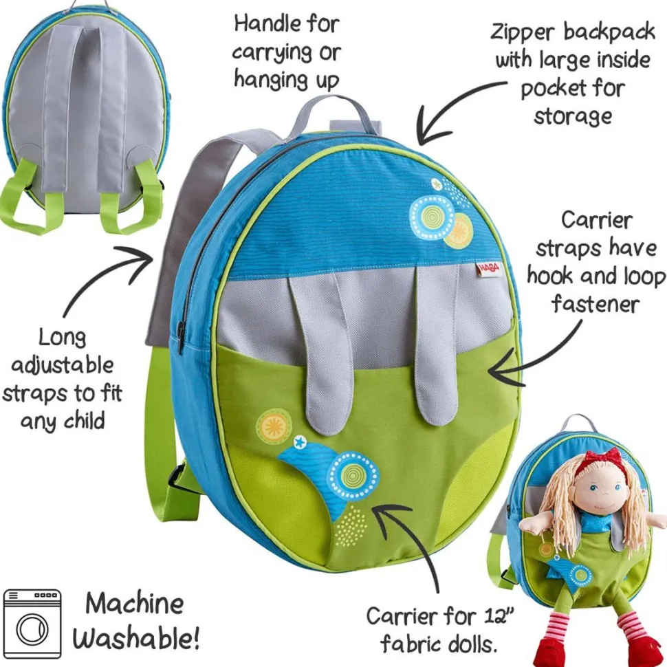 New HABA Summer Meadow Backpack To Carry 12" Soft Dolls