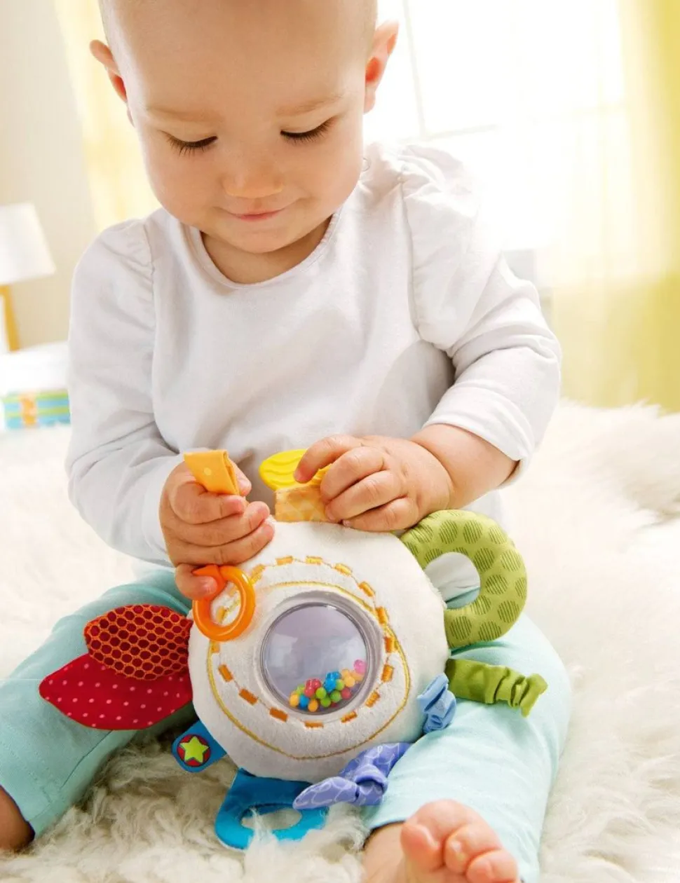 Shop HABA Teether Cuddly Rainbow Round Activity Toy