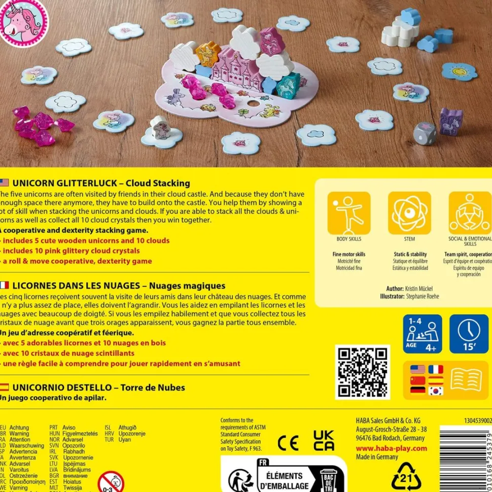 Clearance HABA Unicorn Glitterluck - Cloud Stacking Game