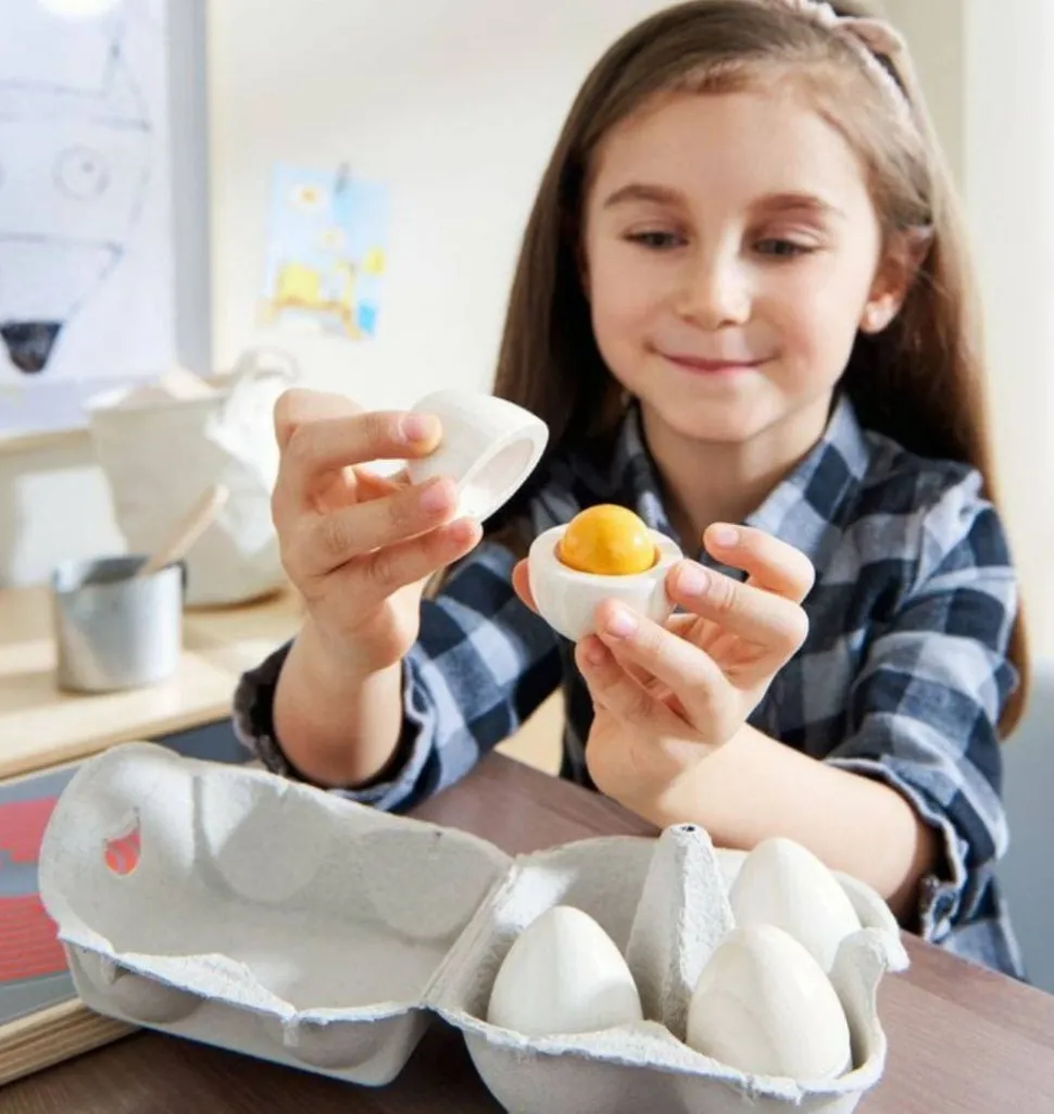 Flash Sale HABA Wooden Eggs With Removable Yolk Play Food